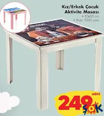 KIZ/ERKEK ÇOCUK AKTİVİTE MASASI 50X50 CM